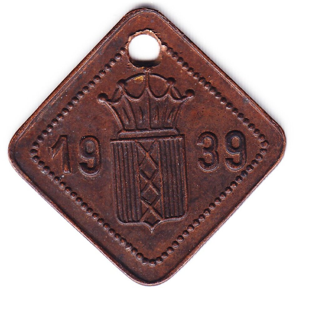 1939 Netherlands Hondenbelastingpenning Token (b206)